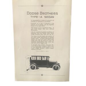 Vintage 1923 Dodge Brothers Type A Sedan Ad Advertisement